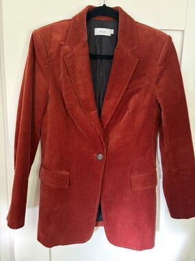 A.L.C. Brick Red Corduroy Single-Button Blazer